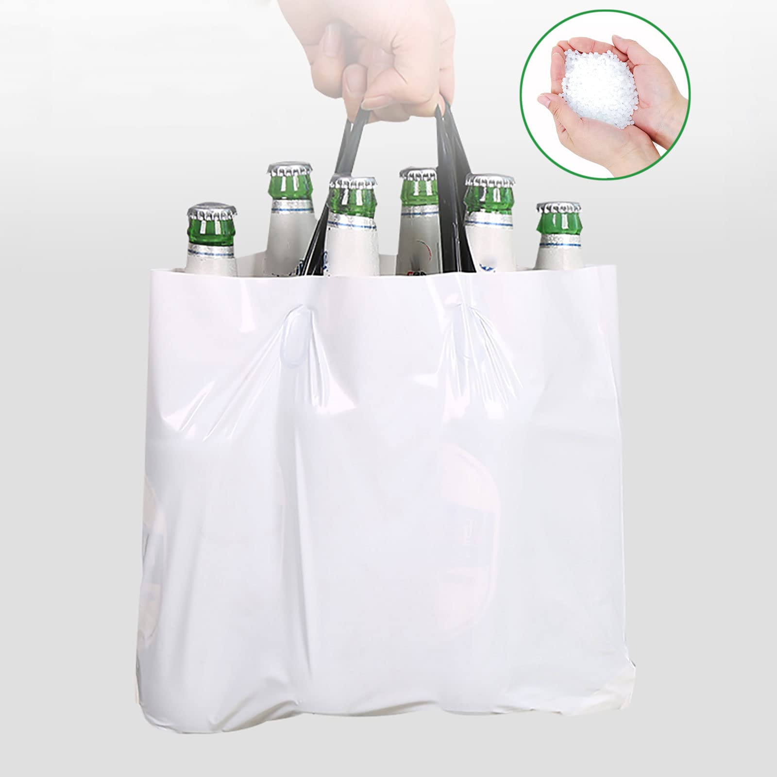 Custom Plastic Bags with Logo - 100 Pack 2.36Mil Thick Personalized Gift Bags with Soft Loop Handles | Glossy Merchandise Bags for Small Business, Boutique & Retail | Perfect for Events, Parties, Weddings & Promotions (16x12x4 Inches)