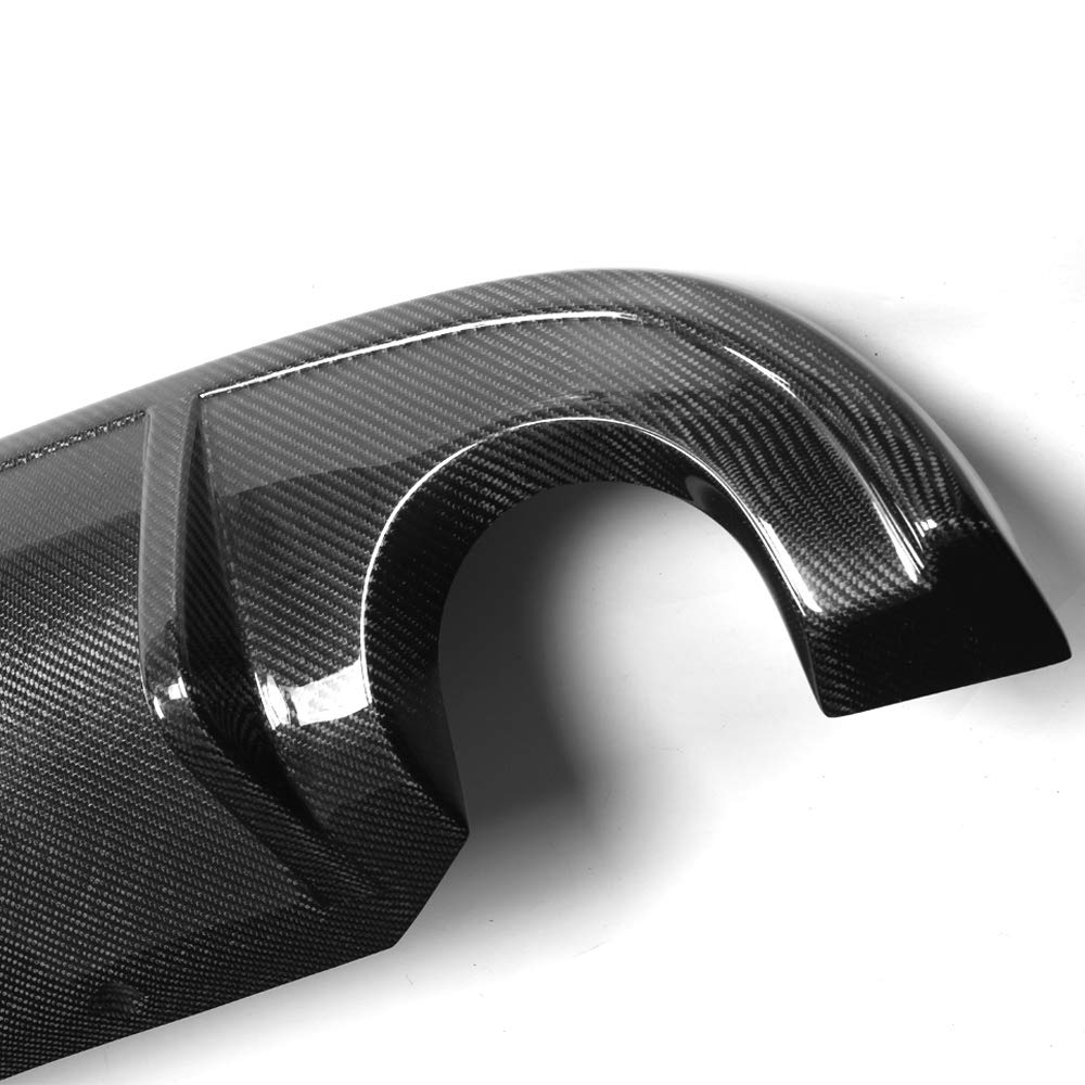 IKON MOTORSPORTS Carbon Fiber Rear Diffuser for 2014-2017 Infiniti Q50 V37 - S Style Rear Bumper Lip Spoiler & Air Dam Underbody Kit | Enhances Aerodynamics & Sporty Look for Street Racing & Car Shows