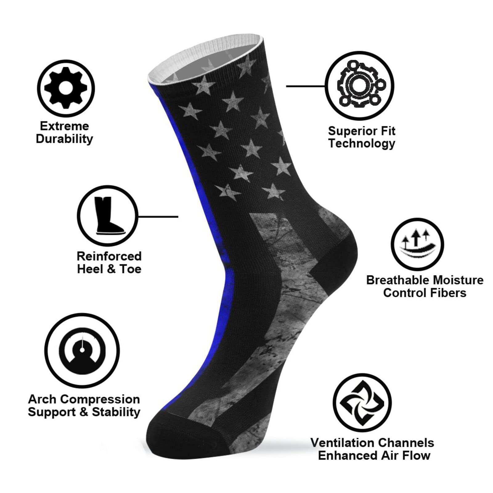 **Men's Dress Crew Socks - Cushioned Athletic Casual Socks with Funny Patterns - Novelty Socks for Men - Perfect for Office, Sports & Fun Gifts**