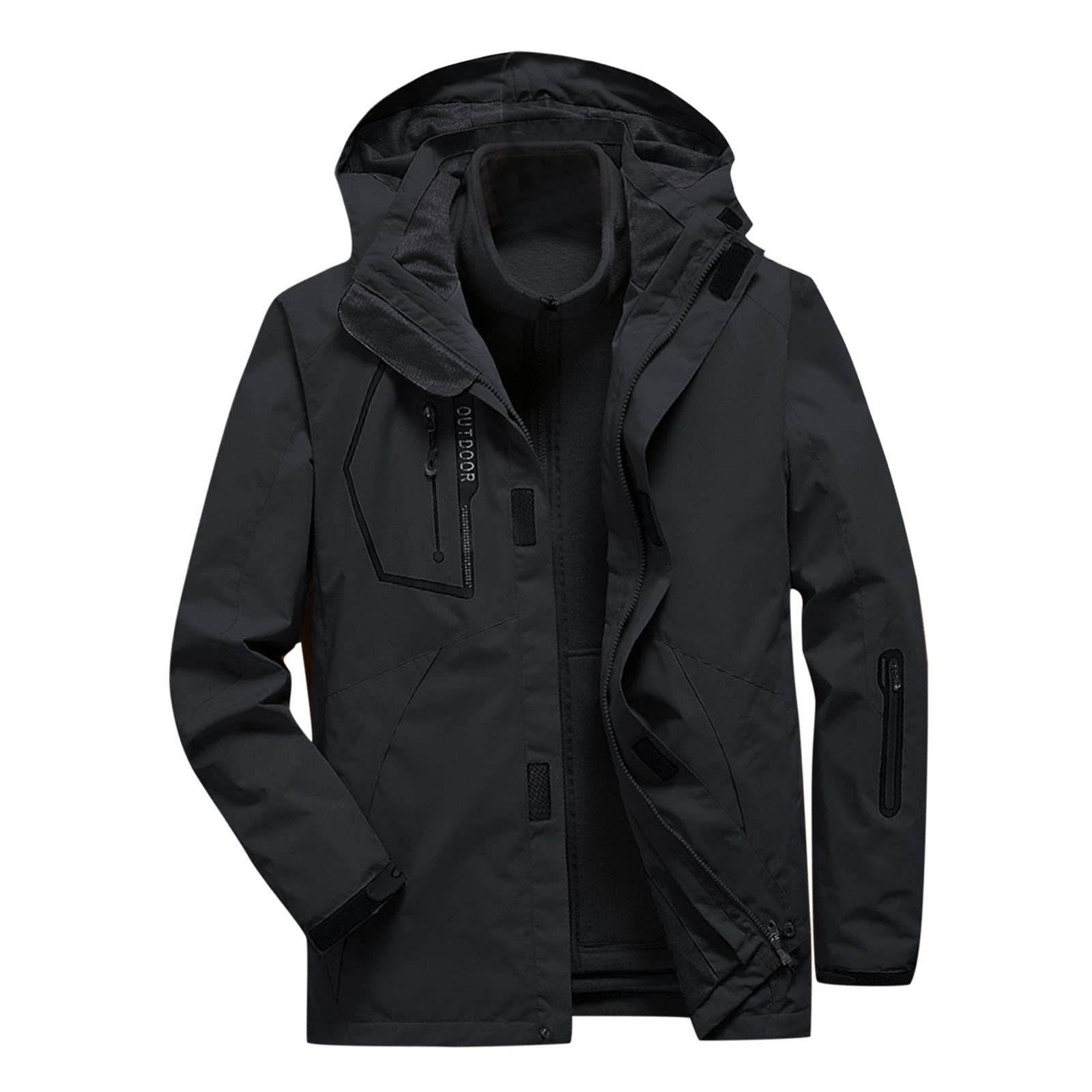 Lightweight Warm Windproof Women's Jacket with Detachable Hood - Plush Thickened Winter Coat for Outdoor Activities, Hiking & Casual Wear
