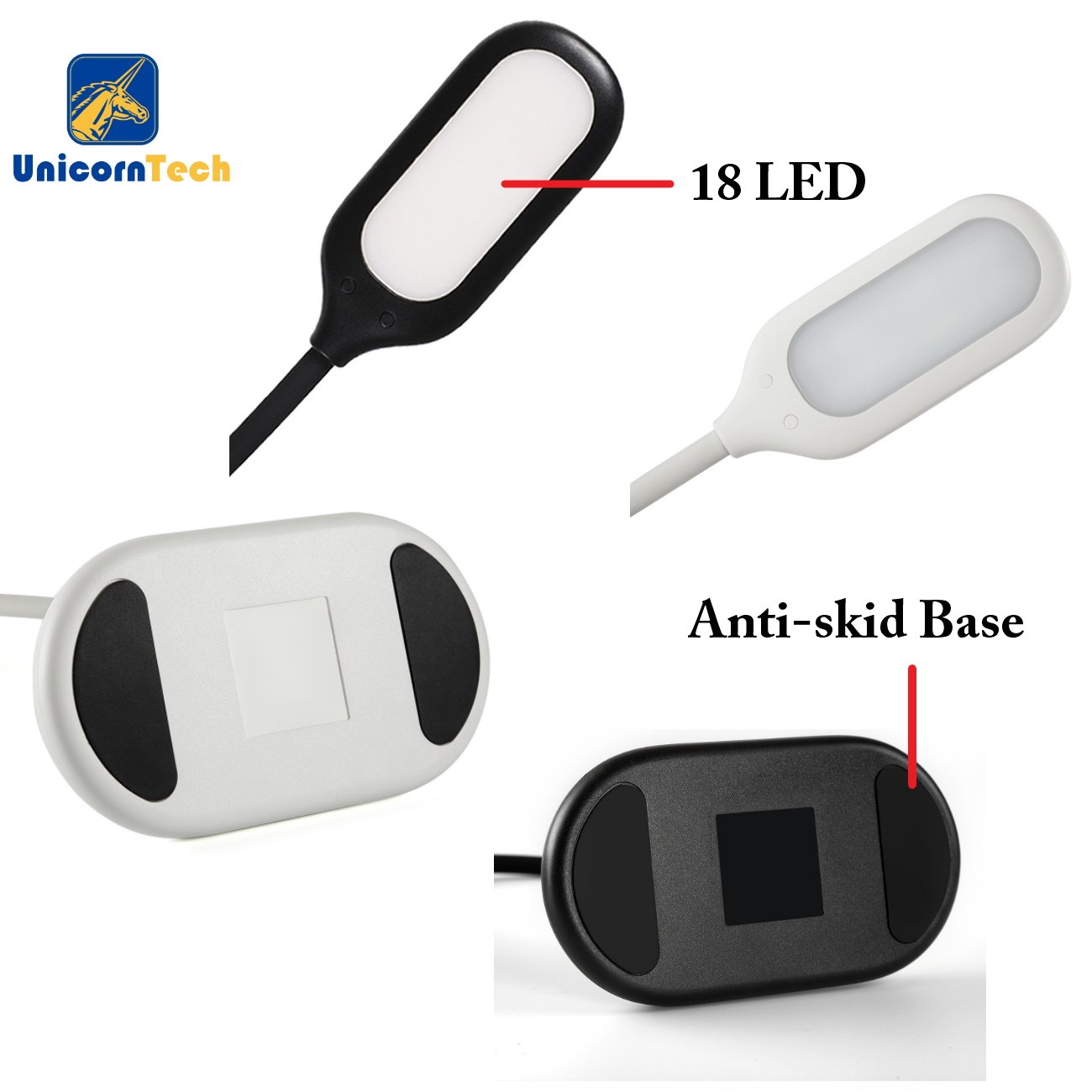 TL-06 Adjustable LED Desk Lamp with Gooseneck - USB Rechargeable, Dimmable Natural Light for Home Office, Reading & Study | Portable Bedside Table Lamp (Black) | Perfect for Night Reading, Home Office Work & Dorm Room Lighting