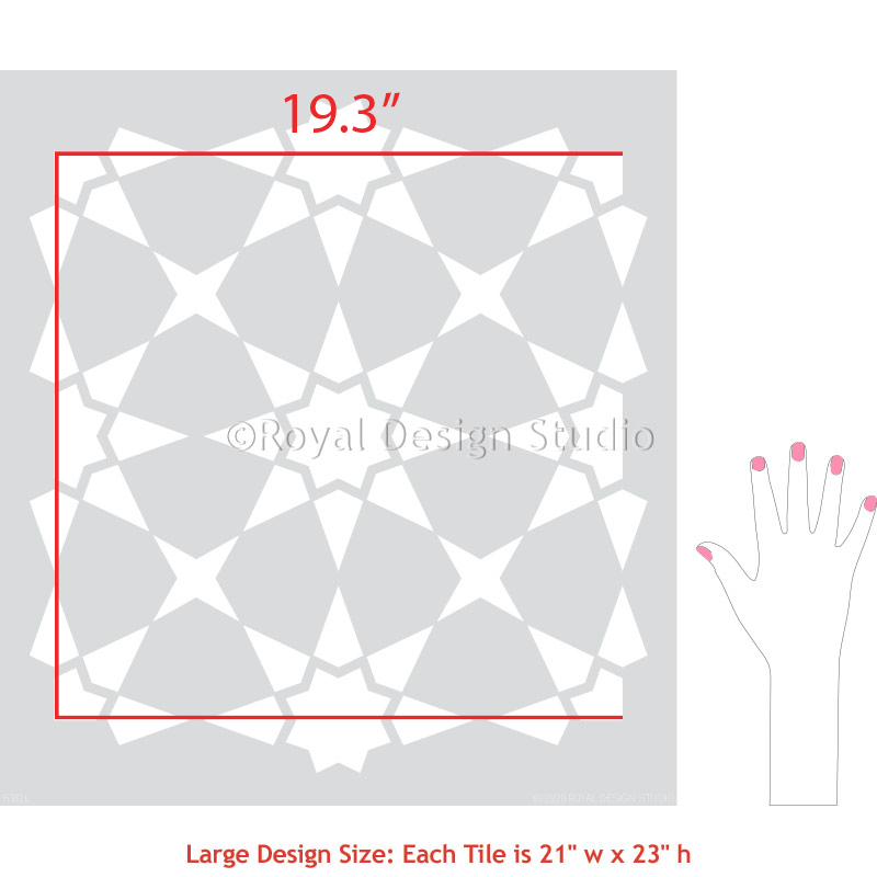 Supernova Tile Stencil - DIY Mosaic Tile Patterns for Home Decor, Bathroom & Kitchen Backsplash - Reusable Stencil Template for Floor & Wall Tiling Projects
