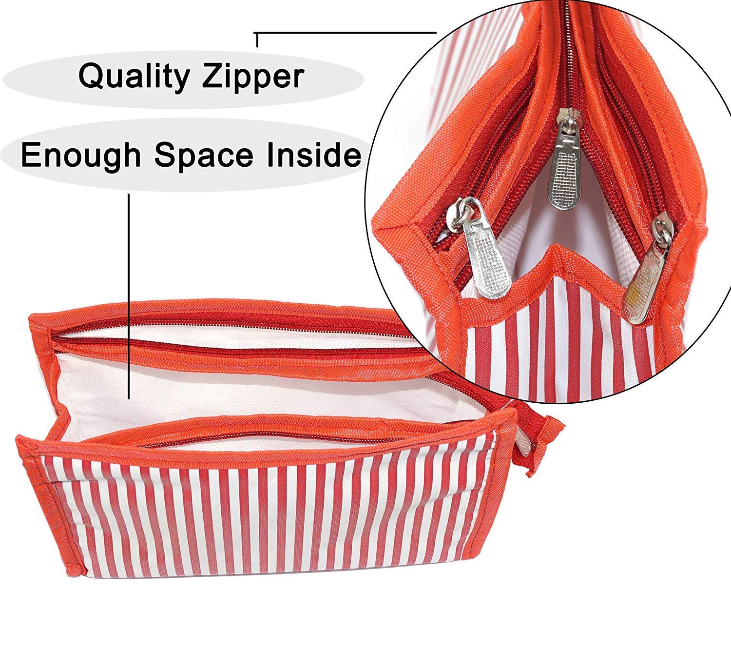 PRISMAXIC 3-Piece Synthetic Travel Cosmetic Pouch Set - Makeup Organizer, Jewelry & Toiletry Bag for Men & Women (Red) - Perfect for Air Travel, Gym & Daily Essentials Storage