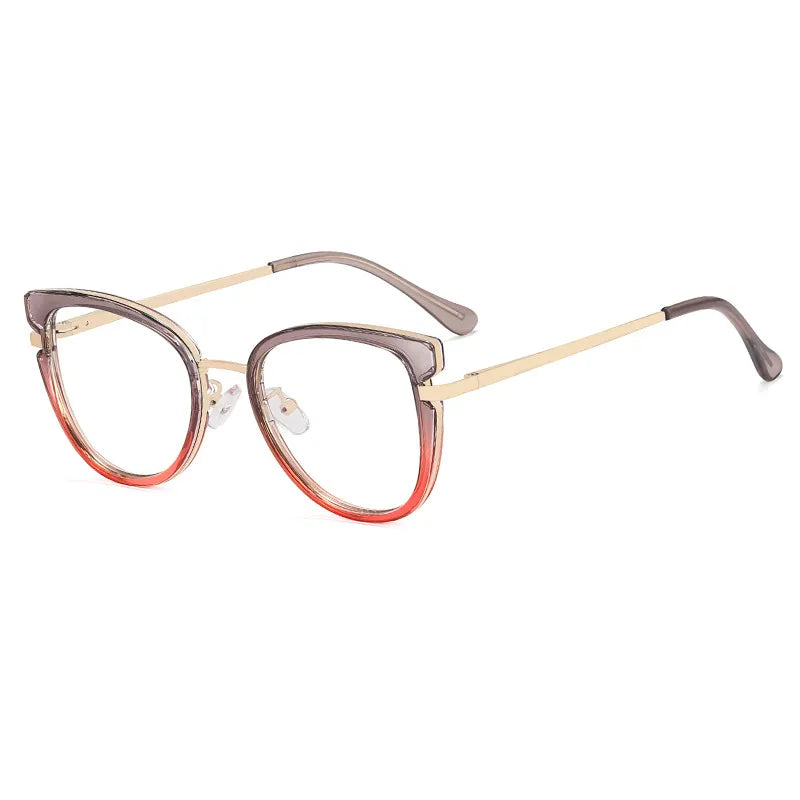 CCspace Women's Full Rim Cat Eye Titanium Eyeglasses Frame 56831 - Lightweight & Durable Eyewear for Work, Reading & Fashion Accessories