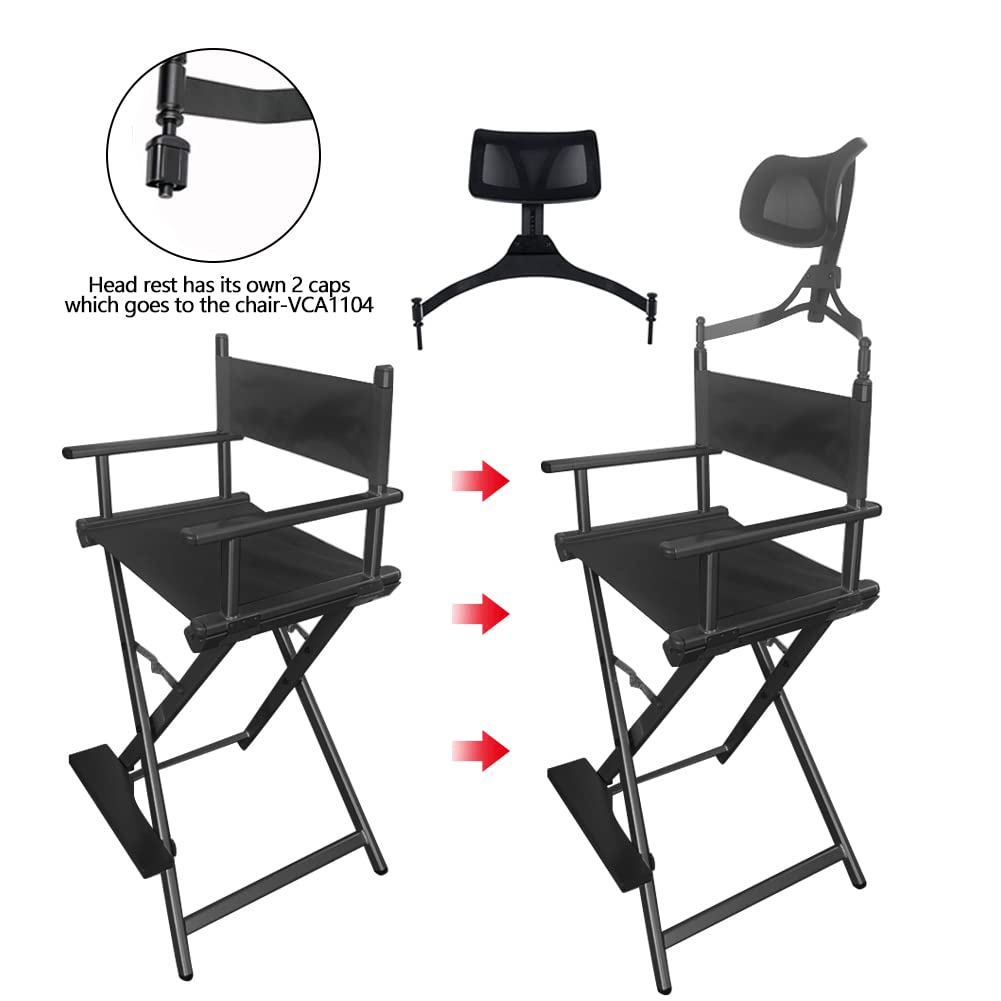 Portable Director Makeup Chair with Adjustable Headrest - Professional Beauty Salon Styling Chair for Hairstylists & Makeup Artists - Perfect for Salon, Home & Film Set Use