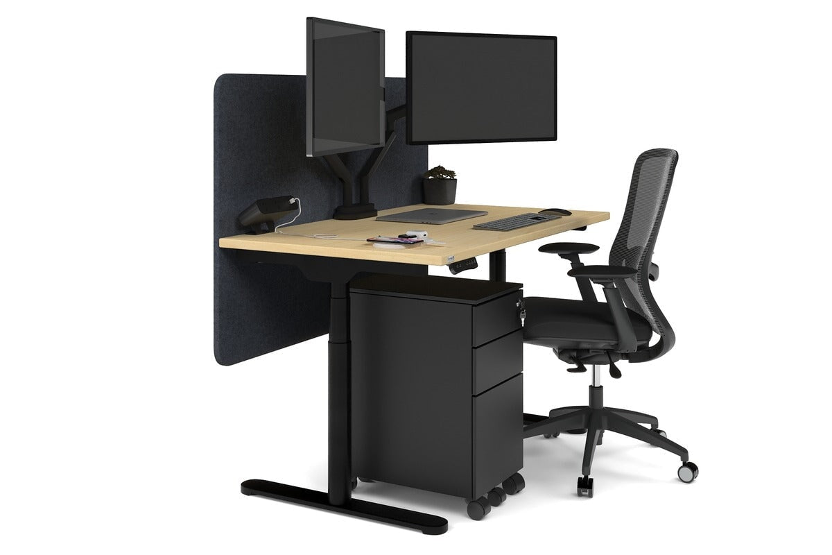 Flexi Premium Height Adjustable Single Workstation [1400L x 700W] - Ergonomic Standing Desk for Home Office, Gaming & Study - Electric Sit Stand Desk with Memory Function
