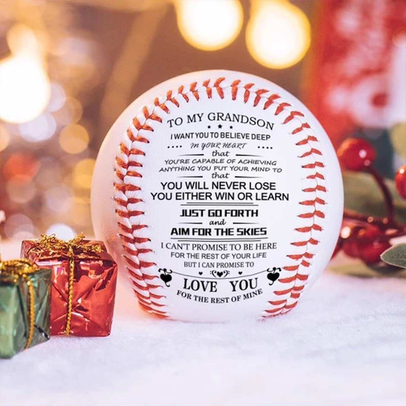 Hollow Design Rubber Baseballs with Inspirational Words - Lightweight, High Elasticity, Durable Softballs for Indoor & Outdoor Practice - Perfect Valentine's Day Baseball Gifts for Players & Coaches