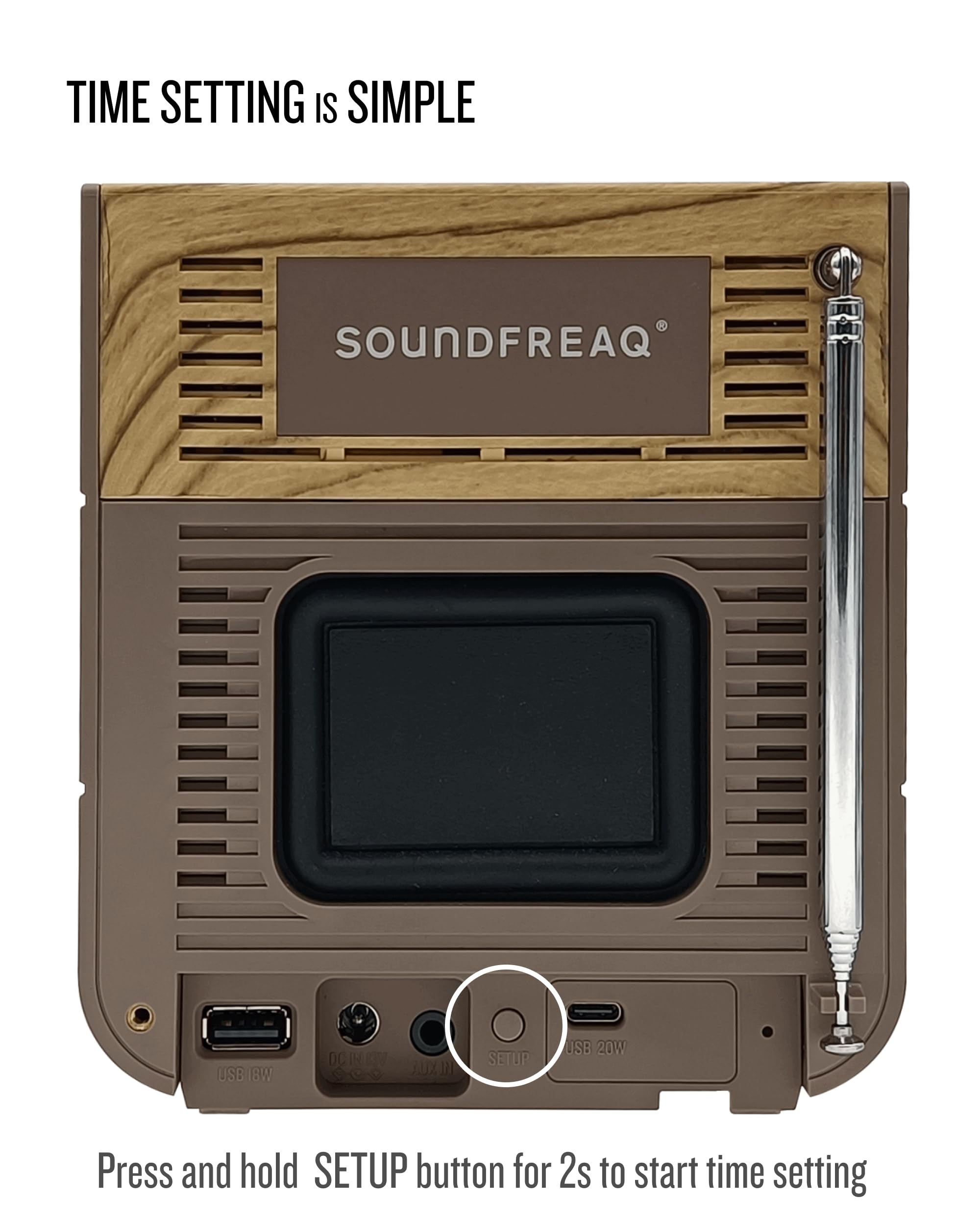 Soundfreaq Sound Rise DAB SFQ-17 - Bluetooth Alarm Clock Radio with DAB+/FM, Dual Alarm, Large Display, USB Charging & Nature Sounds - Perfect for Bedroom, Office, Travel & Relaxation