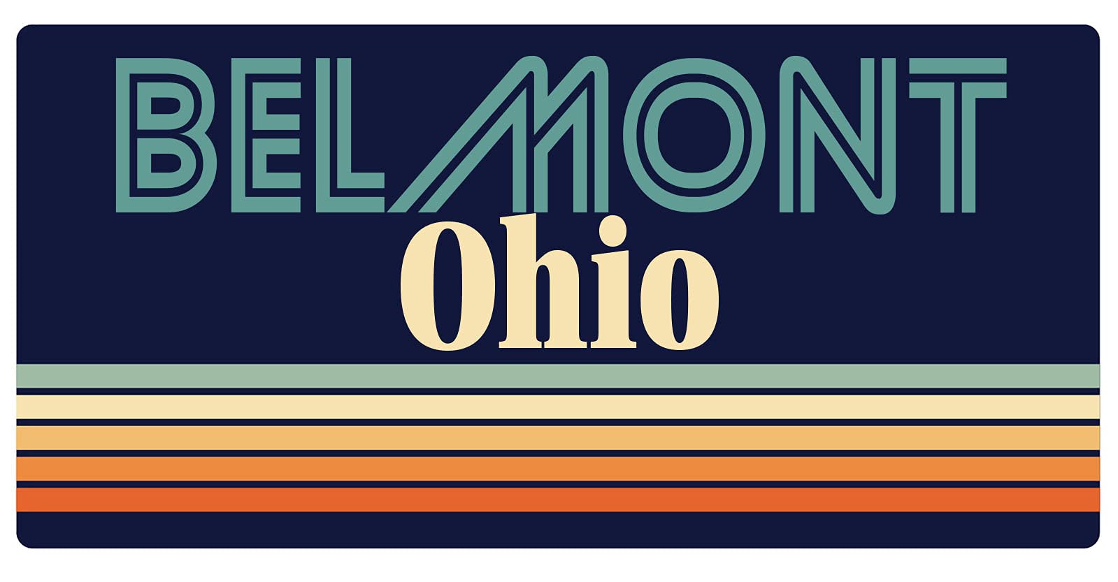 Belmont Ohio Retro Fridge Magnet 5 x 2.5 Inch - Vintage Souvenir for Refrigerators, Lockers & Metal Surfaces - Perfect for Home, Office & Travel Memories