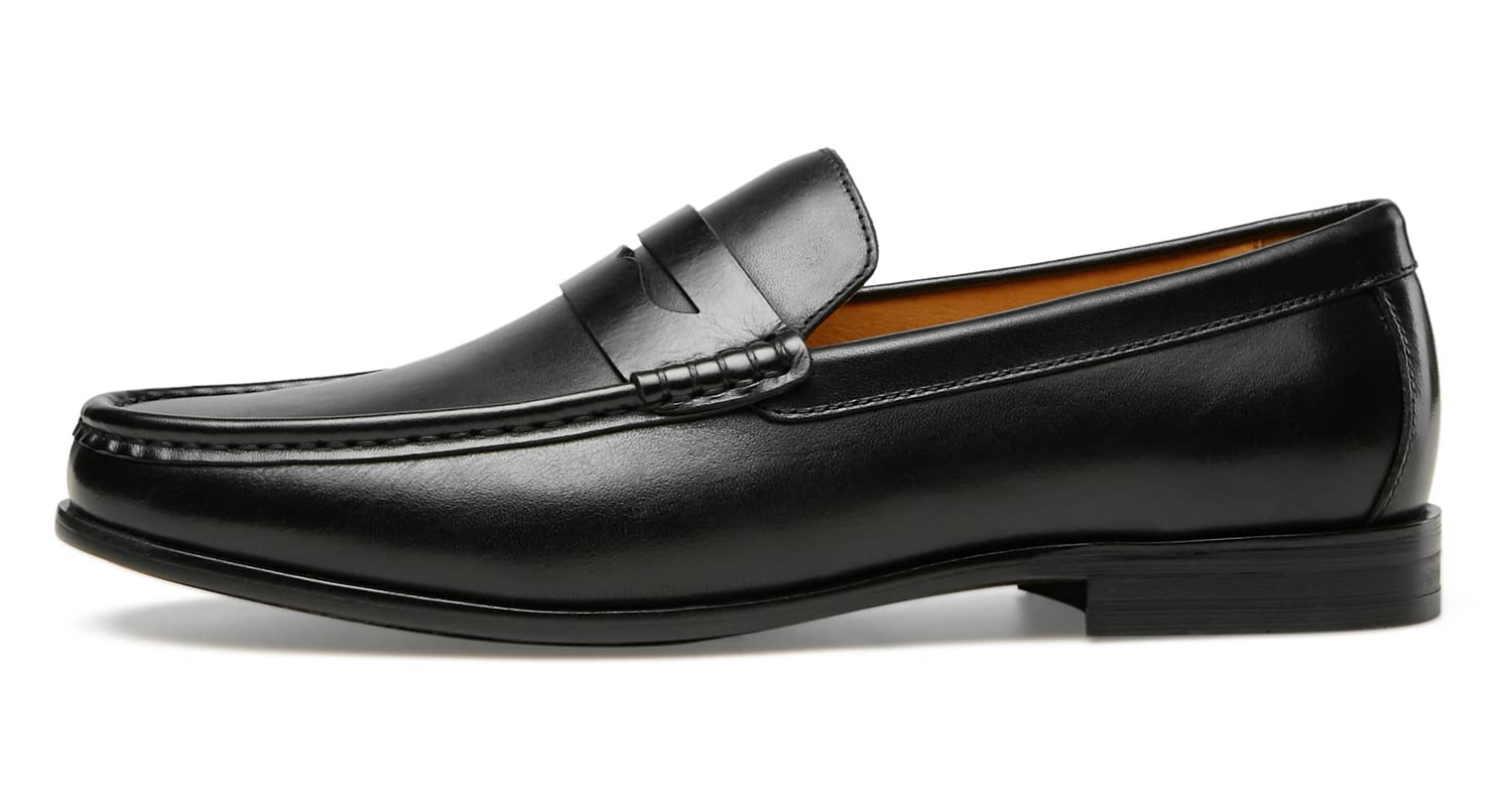Journey West Men's Genuine Leather Penny Loafers - Slip-On Dress Shoes for Business & Casual Wear | Comfortable Office Shoes, Wedding Attire & Professional Outfits