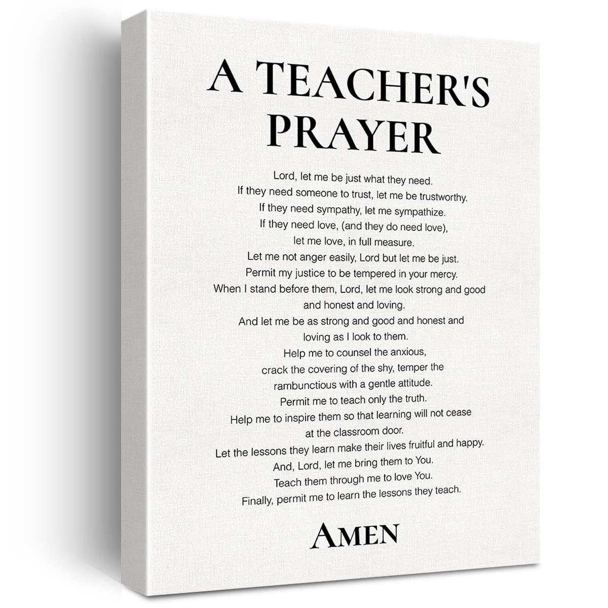 Teacher Canvas Wall Art - Motivational Classroom Decor & Christian Gift for Teachers
