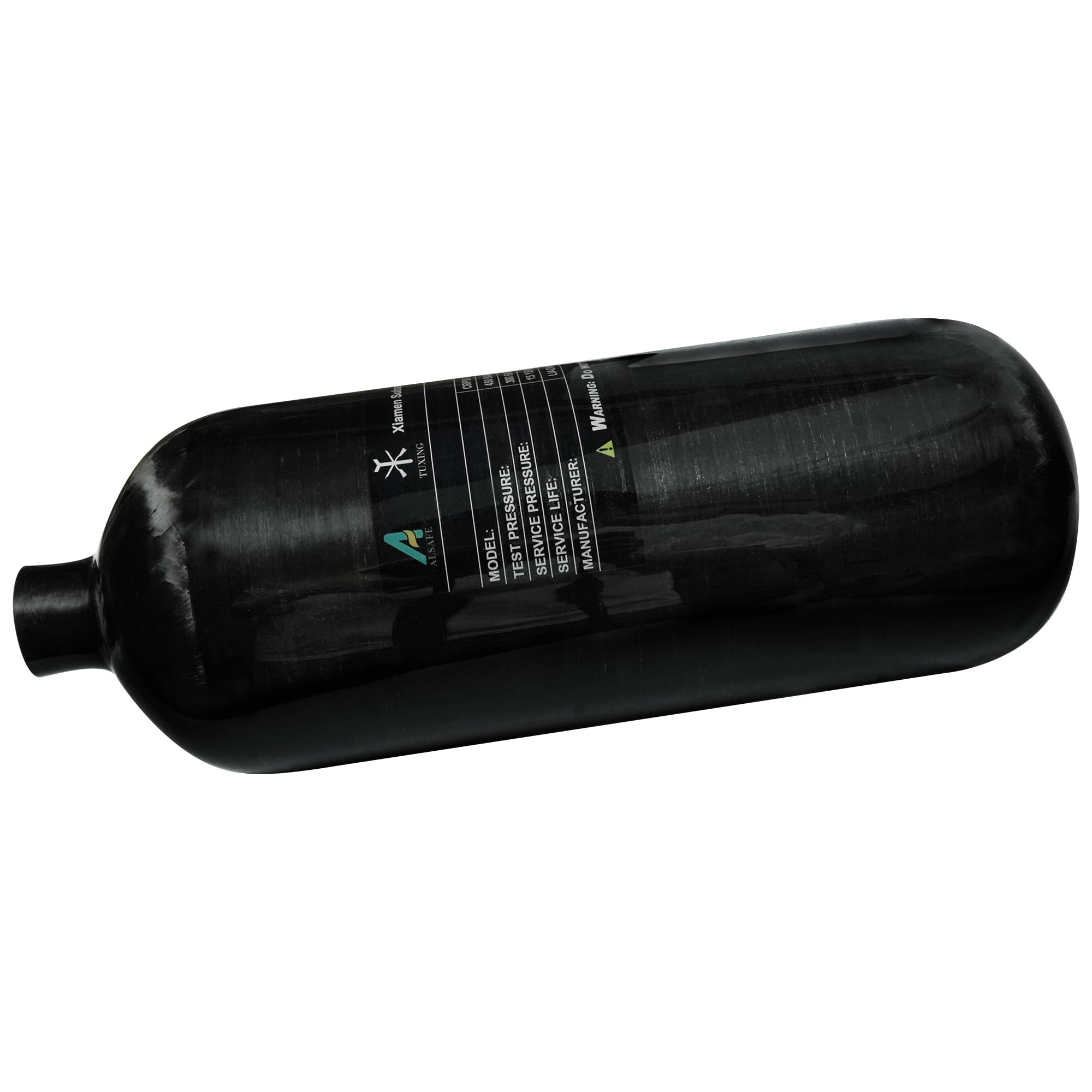 TUXING 2L 4500Psi Carbon Fiber HPA Tank - High Pressure PCP Air Cylinder for PCP Air Rifles & Scuba Diving | Portable 122Cu in 2000CC Composite Tank for Hunting, Paintball & Snorkeling Adventures