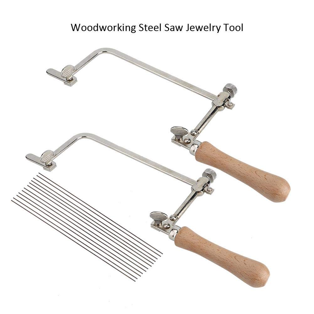 Professional Woodworking Steel Saw - Multi-Tool with Wood Handle for Jewelry Making, Cutting & Crafting | Bow Pull Flower Hardware Saw, Hacksaw Frame & Oscillating Saw Tool (#2) | Perfect for DIY Projects, Woodworking & Jewelry Design