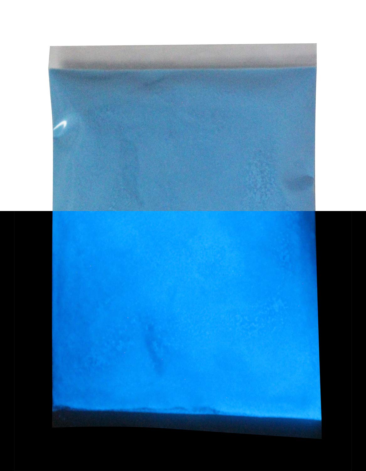 Glow in The Dark Strontium Aluminate Fluorescent Pigment Powder - Blue Glow (2oz) | Invisible UV Reactive Paint for DIY Crafts, Halloween Decor & Nighttime Safety Signs