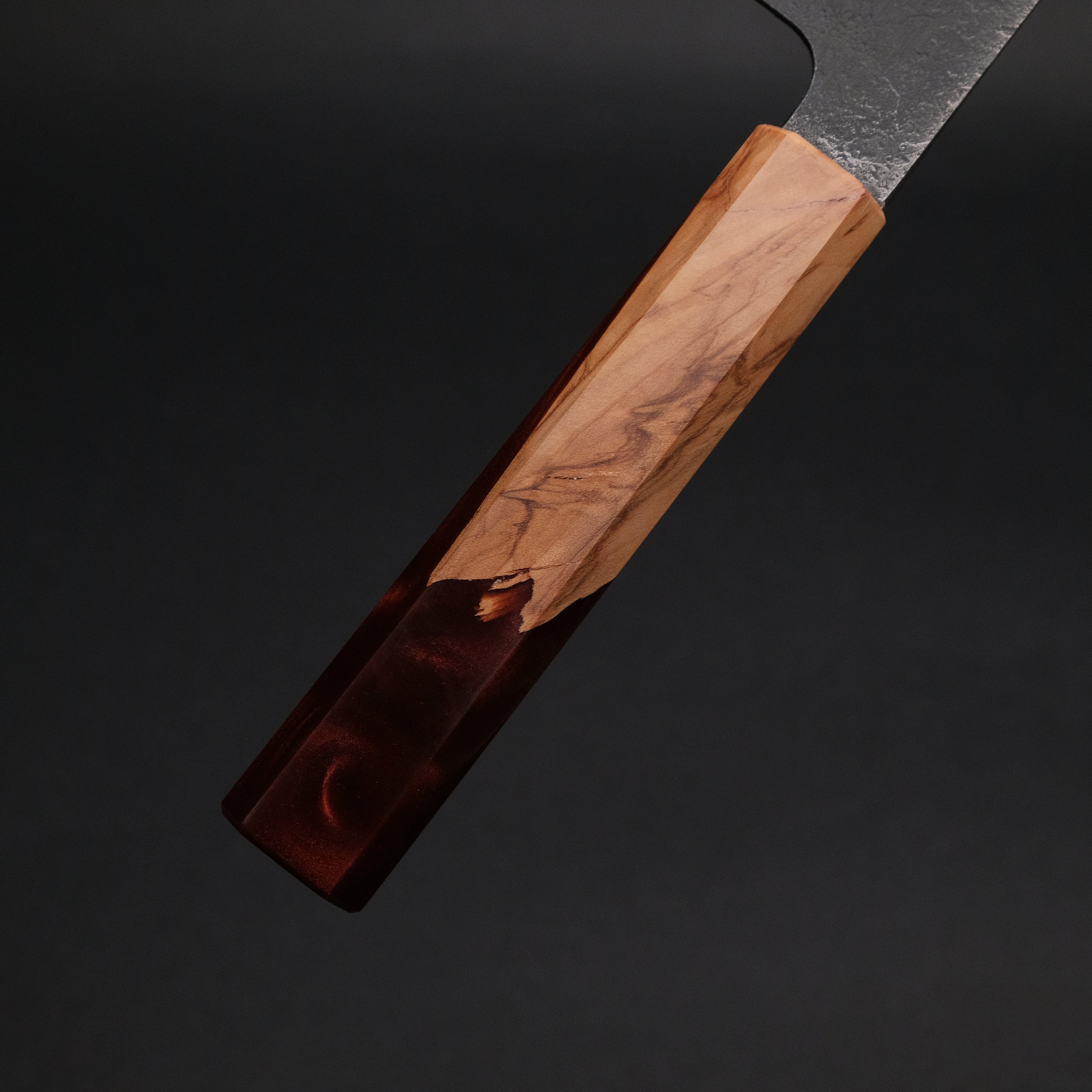 Premium Ajikataya White #2 Nashiji Damascus Nakiri Knife 180mm - Olive Wood & Resin Handle (#52) - Japanese Kitchen Knife for Professional Chefs & Home Cooking, Perfect for Slicing Vegetables, Herbs & Boneless Meat
