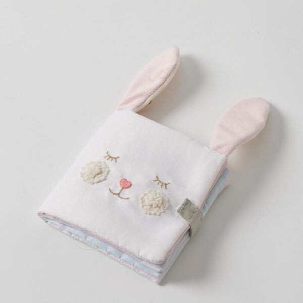 Soft Crinkle Plush Play Book for Babies - Bunny & Garden Theme, Interactive Sensory Toy for Early Learning & Tummy Time Play