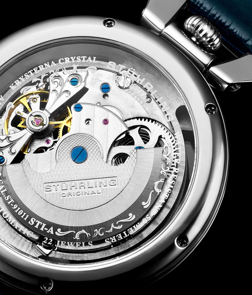 Emperor's Grandeur 127A Automatic 49mm Skeleton Watch for Men - Luxury Mechanical Timepiece with Open Heart Design - Perfect for Formal Events, Business Meetings & Special Occasions