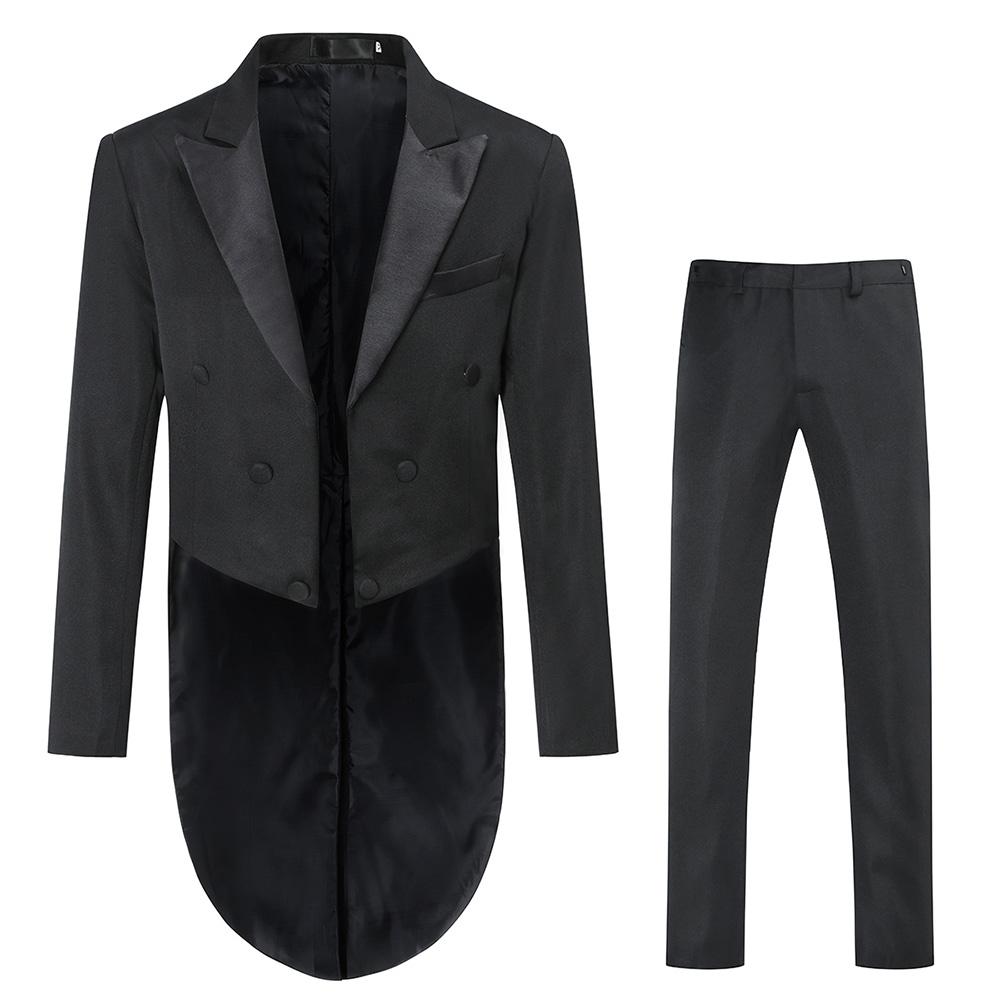 Black Swallowtail 3-Piece Slim Fit Dinner Suit for Men | Formal Evening Wear | Wedding, Gala & Special Occasion Attire
