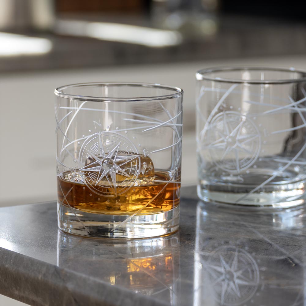 Premium Whiskey Decanter Set with 2 Rocks Glasses - 3-Piece Gift Box for Bourbon, Scotch & Liquor | Elegant Home Bar Accessories for Entertaining & Gifting
