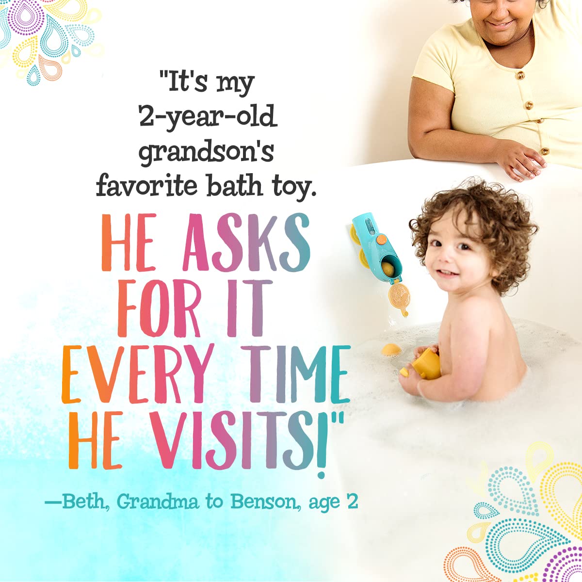 Fill N' Splash Submarine Bath Toy for Toddlers 1-5 Years Old - Fun Bathtub Toys for Boys & Girls - Water Play Learning Toy - Perfect for Sensory Development & Bath Time Fun