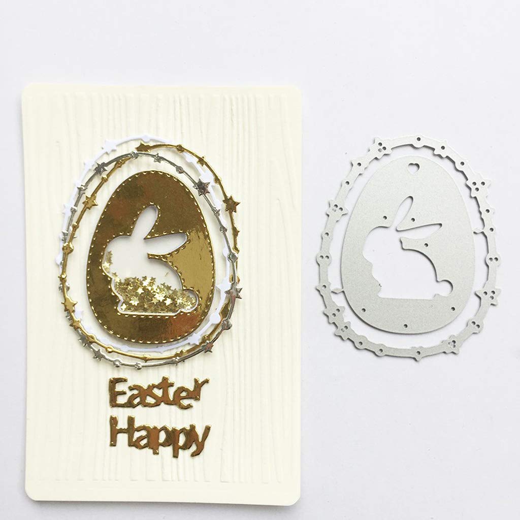 Easter Bunny Egg Metal Die Cuts - Card Making & Scrapbooking Supplies - DIY Embossing Dies for Paper Crafts, Greeting Cards, and Album Decorations - Perfect for Easter DIY Projects, Handmade Cards, and Holiday Scrapbooking