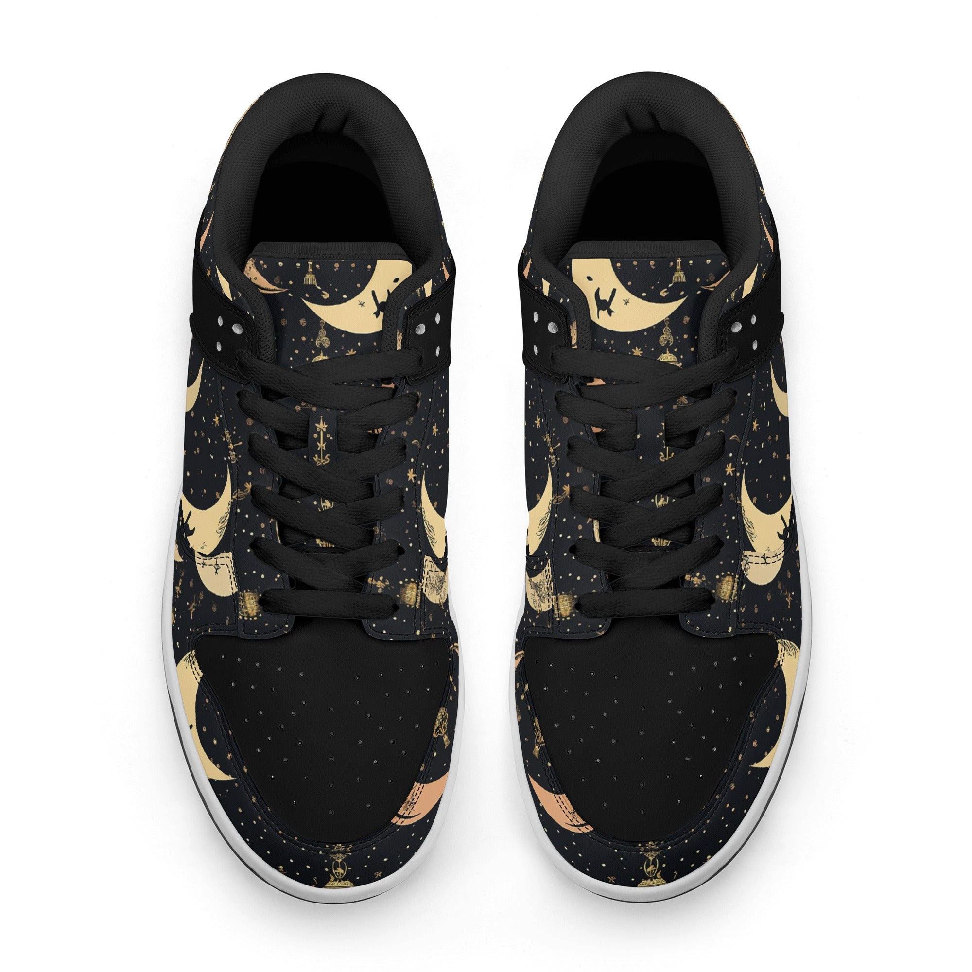 Crescent Moons Dunk Low Top Leather Sneakers for Women - Stylish & Comfortable Basketball Shoes for Casual Wear, Street Fashion & Everyday Outfits