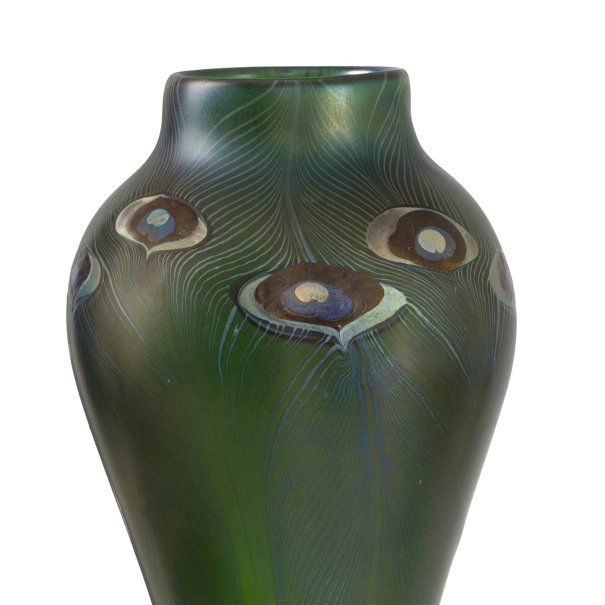 Tiffany Studios New York Monumental Peacock Vase - Handcrafted Art Glass Vase for Home Decor, Luxury Gift & Collector's Item | Perfect for Living Room, Office & Wedding Centerpiece
