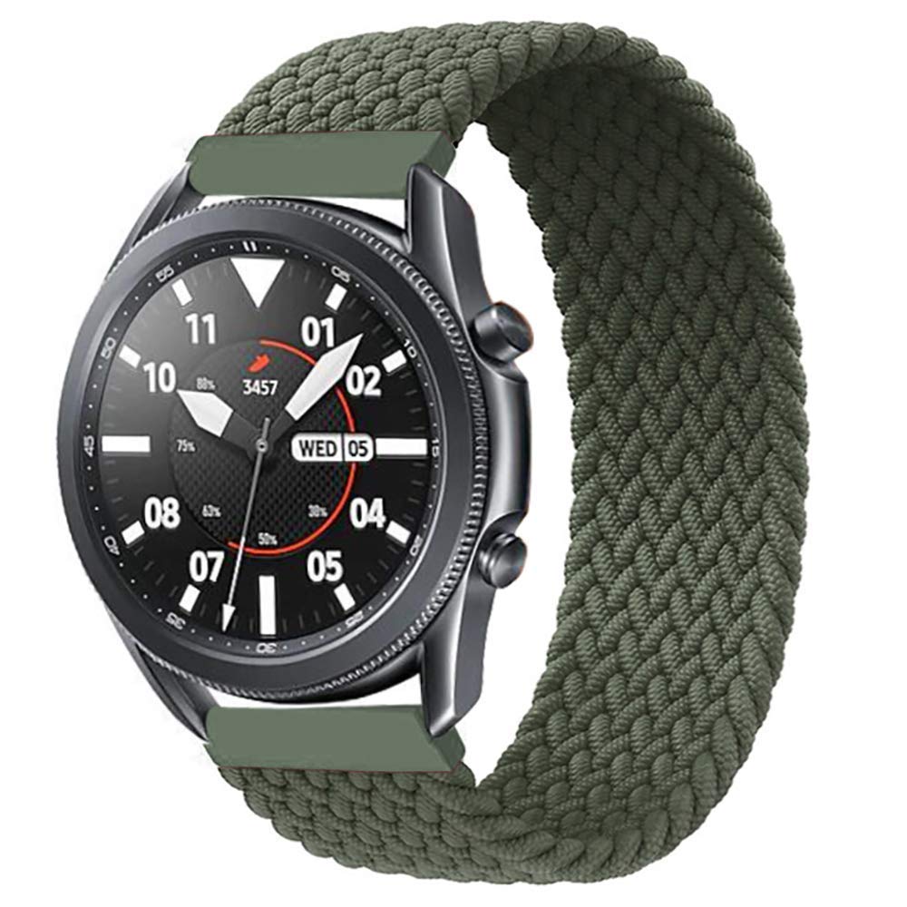 Stretchy Braided Solo Loop Band Compatible For Samsung Galaxy Watch 3 45mm/Galaxy Watch 46mm - 22mm Elastic Sport Strap Woven Band For Huawei Watch 2 Classic - Comfortable for Running, Gym & Daily Wear