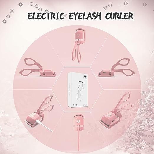 USB Rechargeable Heated Eyelash Curler - Crobat Electric Lash Curler with 2 Heating Modes for Long & Natural Lashes | Quick Curling | Perfect for Home, Travel & Daily Makeup Routine (Pink)