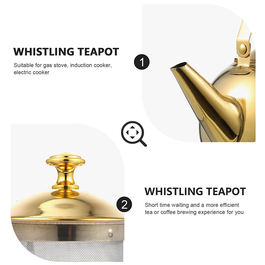 Premium Stainless Steel Tea Kettle with Built-in Strainer - 1.5L Capacity (8.7