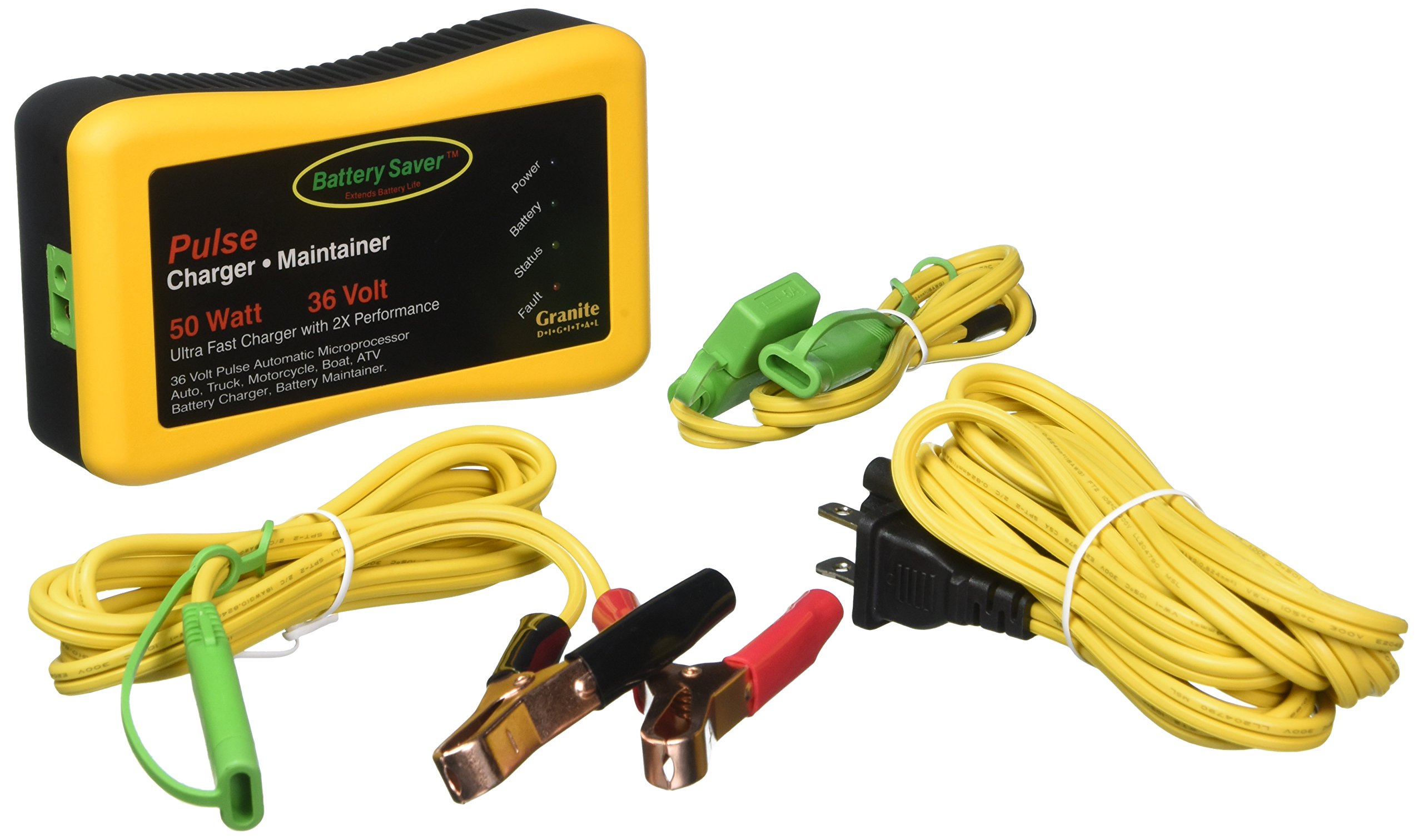 36V 50W Quick Battery Charger & Auto Pulse Maintainer for Cars, Boats, Motorcycles - Battery Saver 2365-36 - Ideal for Long-Term Storage & Winter Maintenance