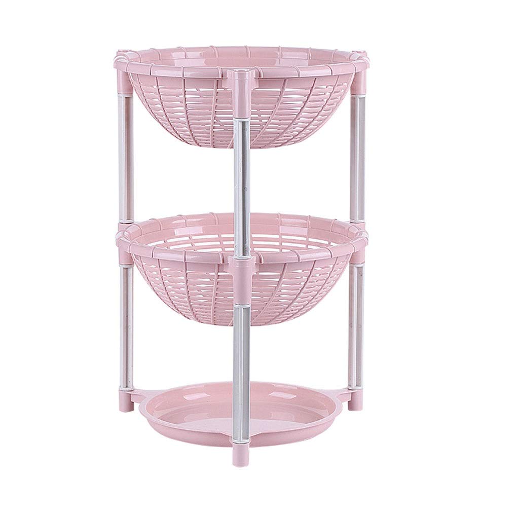 Modern Minimalist Kitchen Shelf - Multi-Layer Storage Rack for Fruits & Vegetables - Small Pink for Small Spaces