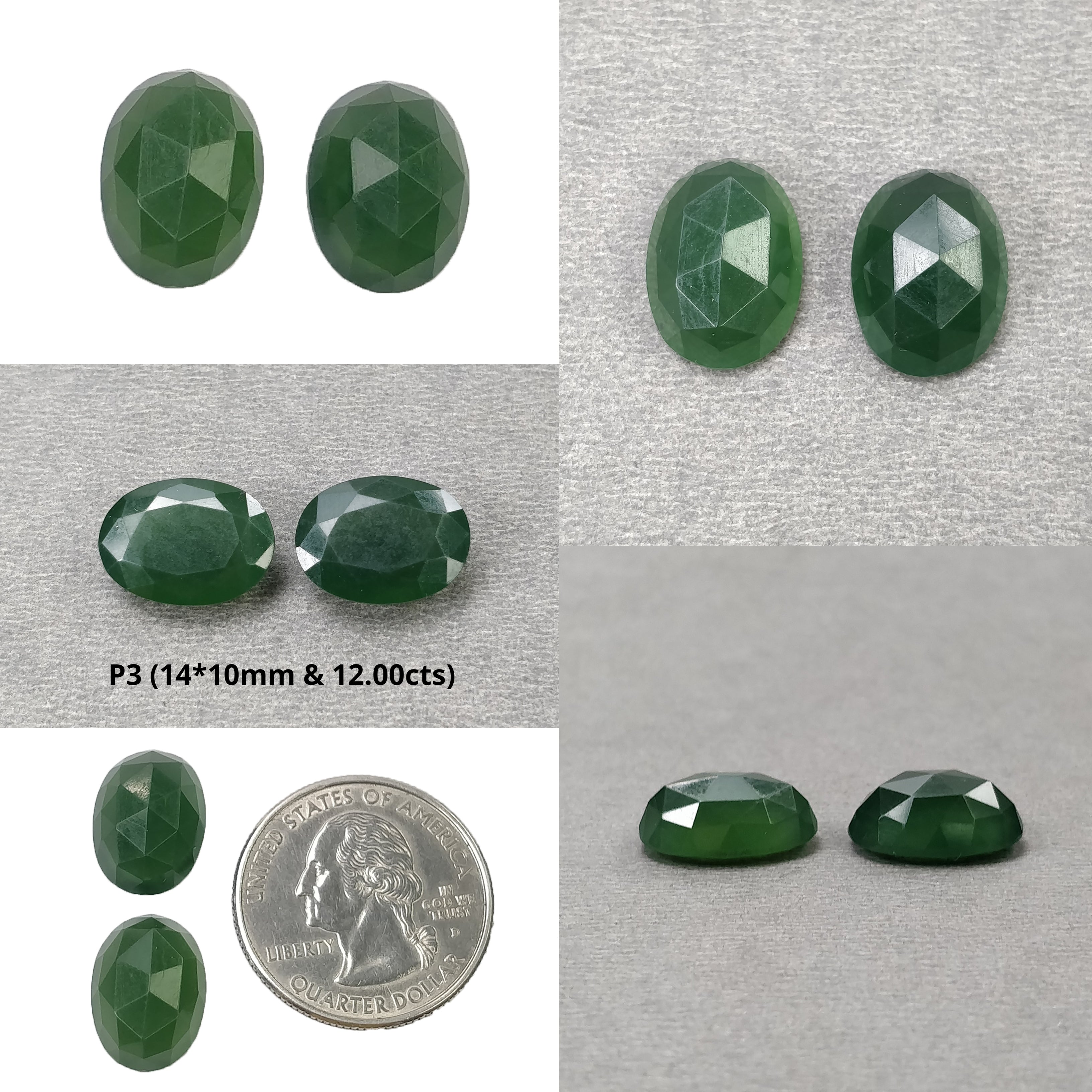 Natural Untreated Antigorite Serpentine Gemstone - Rose Cut Pear & Oval Shape (10mm, 48x34mm) - Single, Pair or Set - Perfect for Jewelry Making, Healing Crystals & Mineral Collections