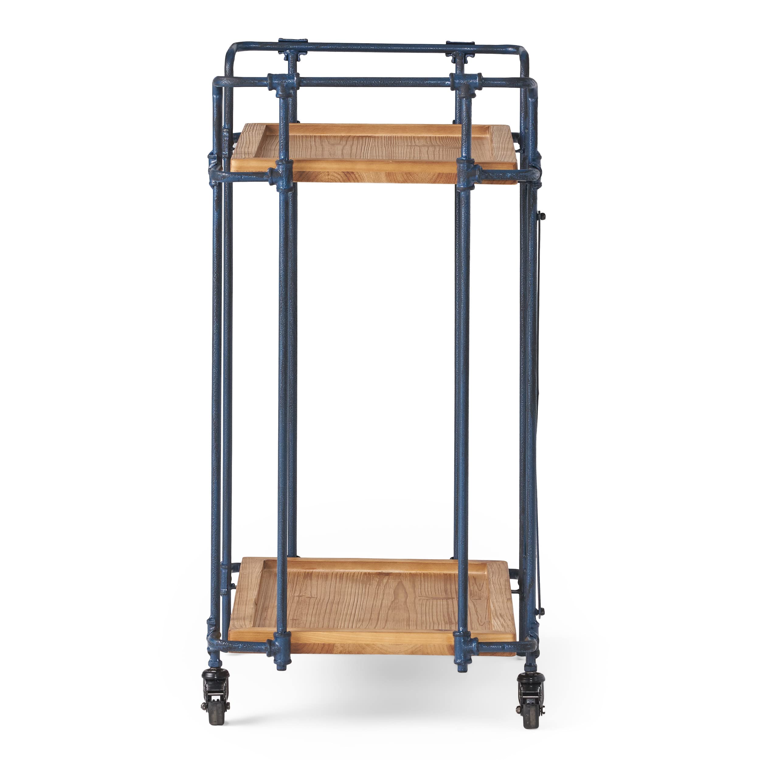 Christopher Knight Home Kanaan Firwood and Iron Coffee Cart - Antique Finish Bar Cart with Wheels for Living Room, Kitchen, or Outdoor Entertaining