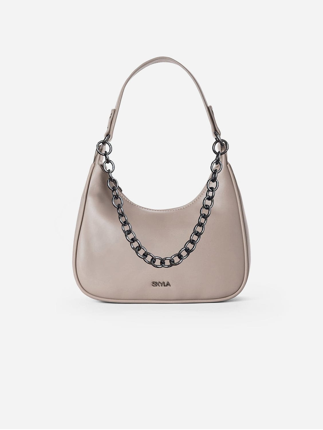 Charlie Vegan Leather Shoulder Bag for Women | Stone Grey Crossbody Purse | Stylish & Eco-Friendly Handbag for Work, Travel & Everyday Use
