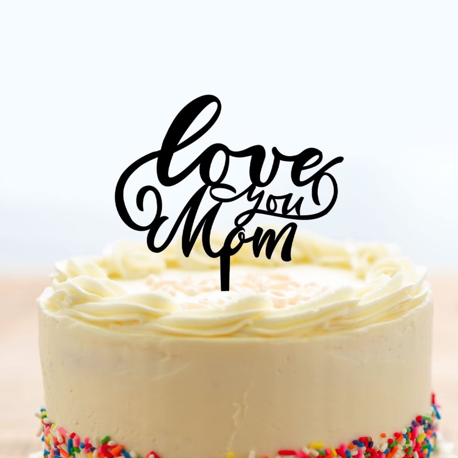 Happy Mother's Day Cake Topper - Elegant Acrylic Cake Decorations for Mom's Birthday, Mother's Day & Special Occasions - Perfect for Cakes, Cupcakes & Dessert Tables