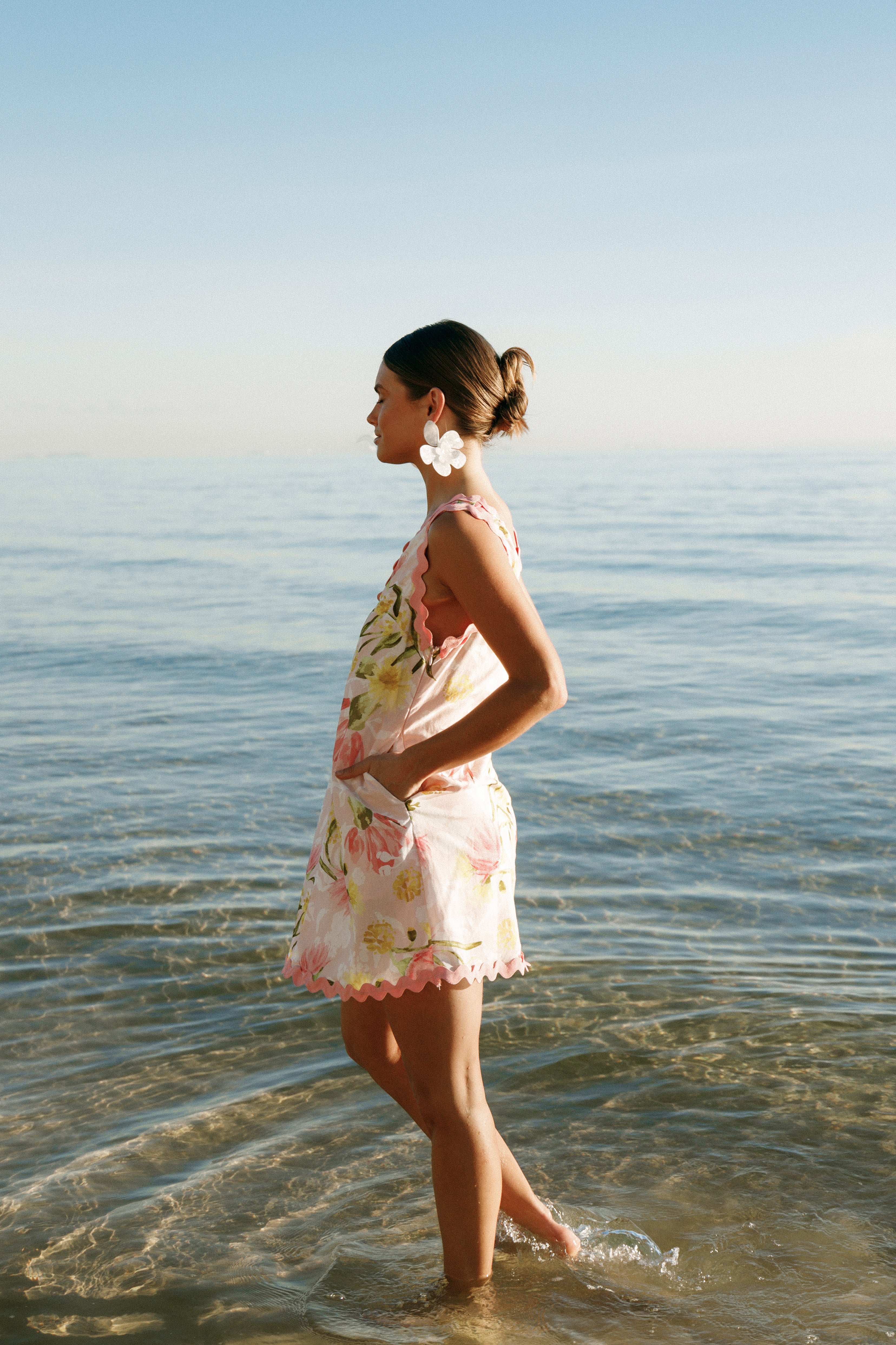 Calliope Mini Dress - Floral Acacia Blossom Print Summer Dress for Women | Perfect for Beach Vacations, Date Nights & Outdoor Parties
