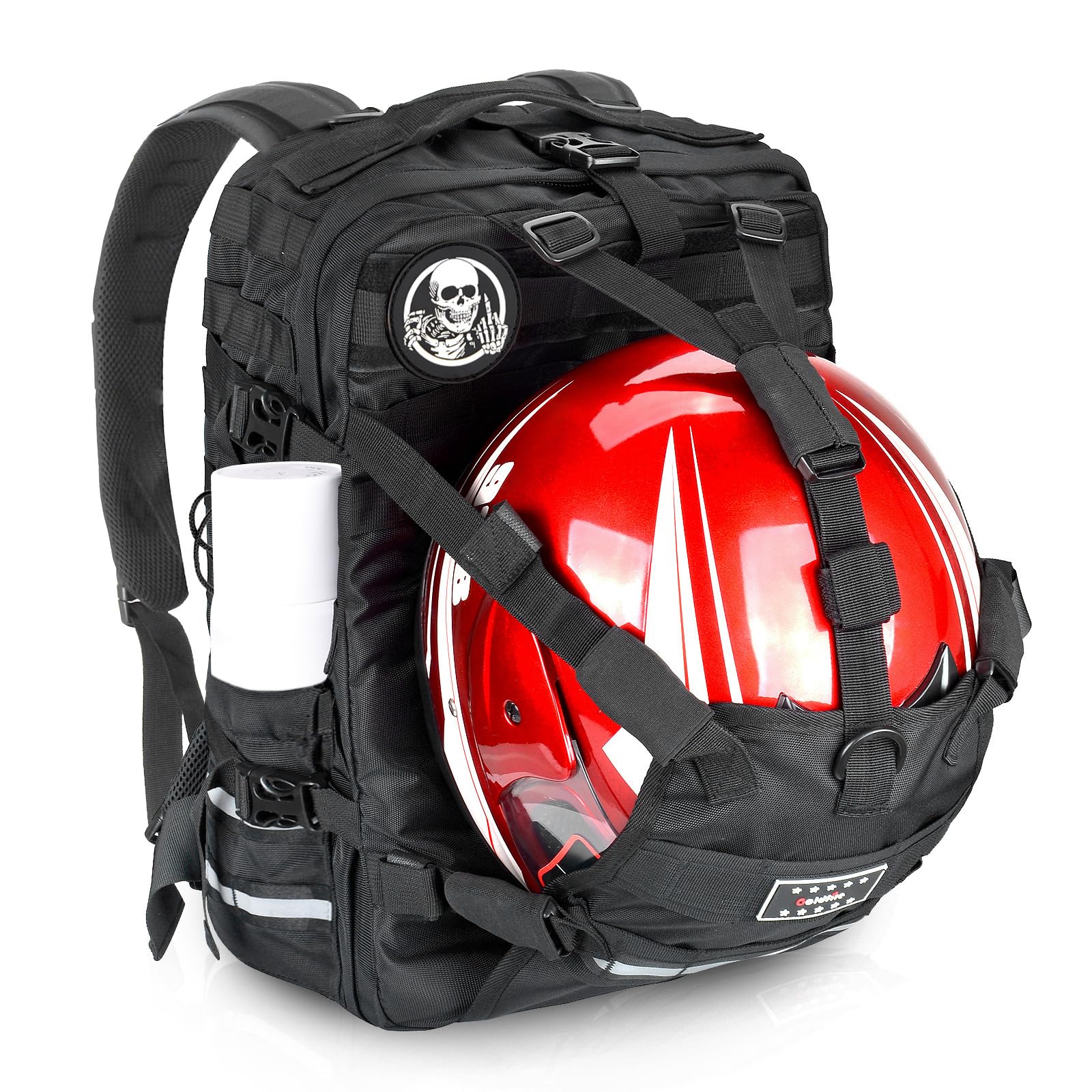 Goldfire Motorcycle Helmet Backpack - Large Capacity Tactical Molle Bag for ATV/UTV Riding, Cycling & Military Helmets - Waterproof Hiking & Outdoor Storage Backpack - Perfect for Motorcycle Rides, Tactical Missions & Adventure Travel