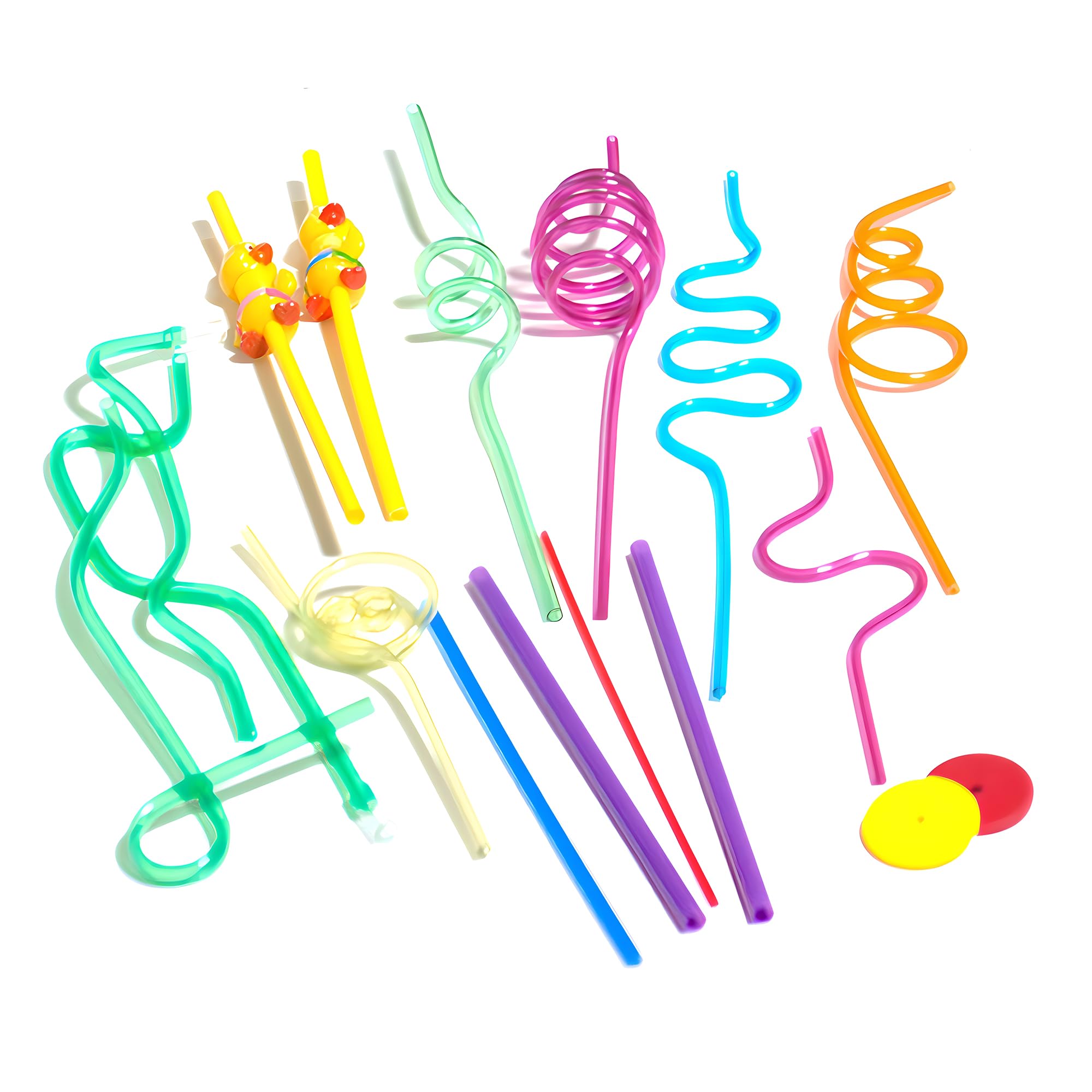 TalkTools Premium Crazy Drinking Straws - Fun, Colorful, Reusable Twisty Loop Straws for Kids & Parties (17-Pack) - Perfect for Birthday Celebrations, School Events & Family Gatherings