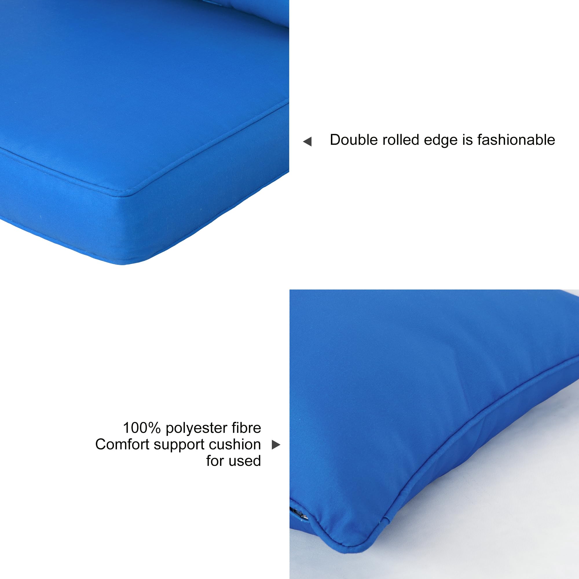 ARTPLAN All-Weather Deep Seating Loveseat Cushions - Set of 5 Outdoor Patio Furniture Cushions for Sofa, Sectional & Lounge Chairs - Waterproof & UV Resistant for Deck, Poolside & Garden Use