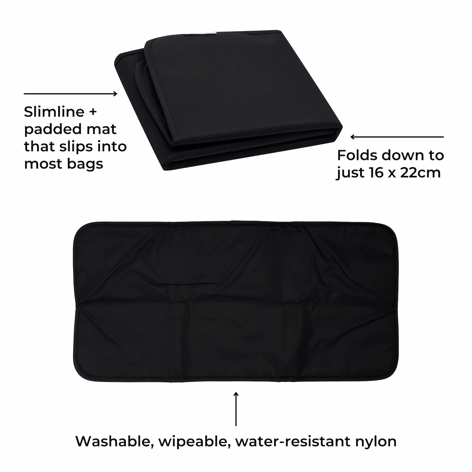 Portable Slimline Nappy Change Mat - Waterproof Travel Changing Pad for Babies - Lightweight & Compact Diaper Changing Mat for On-the-Go Parents - Perfect for Car, Stroller, Diaper Bag & Nursery Use