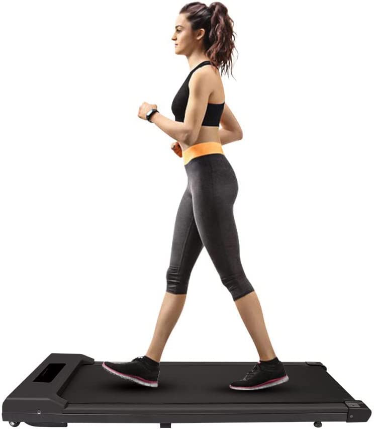 Bigzzia Motorized Under Desk Treadmill - Portable Walking & Running Machine with Remote Control, LCD Display for Home, Office & Gym - Slim, Quiet & Installation-Free Treadmill for Workouts While Working or Watching TV
