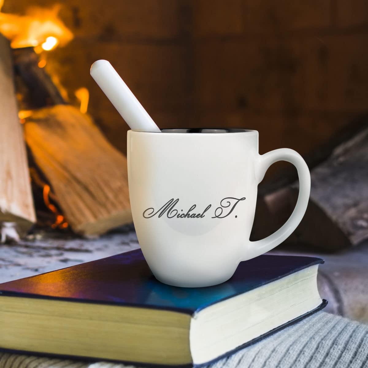 Personalized 16 oz Bistro Ceramic Coffee Mug - Custom Name Coffee Cup for Office, Home & Gifts | Unique Ceramic Mug for Tea, Hot Chocolate & Beverages