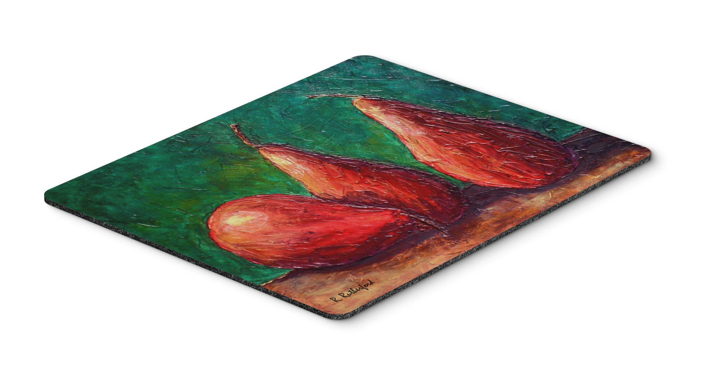 Caroline's Treasures RDR2008MP Washable Large Mouse Pad with Pear Design - Non-Slip Desk Mat for Home Office, Gaming & Computer Work | Perfect as Hot Pad or Trivet for Kitchen Use