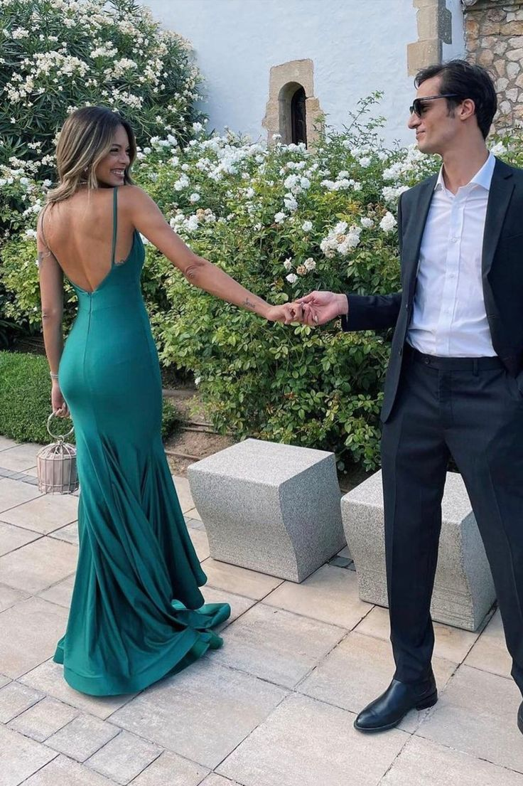 Mermaid Green Satin Long Prom Dresses - Elegant Backless Evening Gowns for Homecoming, Formal Parties & Special Occasions | Plus Size Options Available