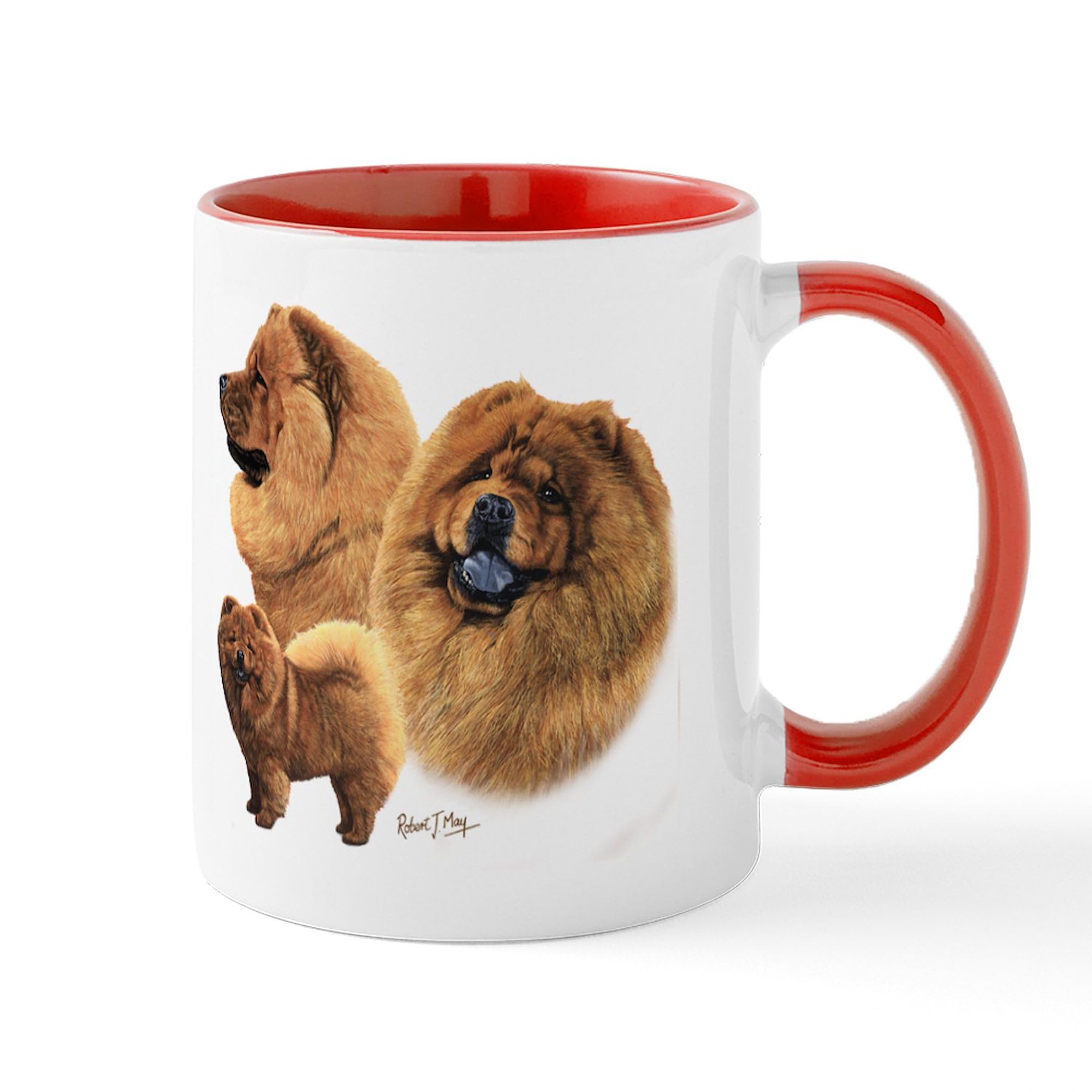 Chow Chow Ceramic Coffee Mug 11 oz (325ml) - Perfect for Tea, Hot Chocolate & Office Use - Durable White Coffee Cup with Cute Dog Design
