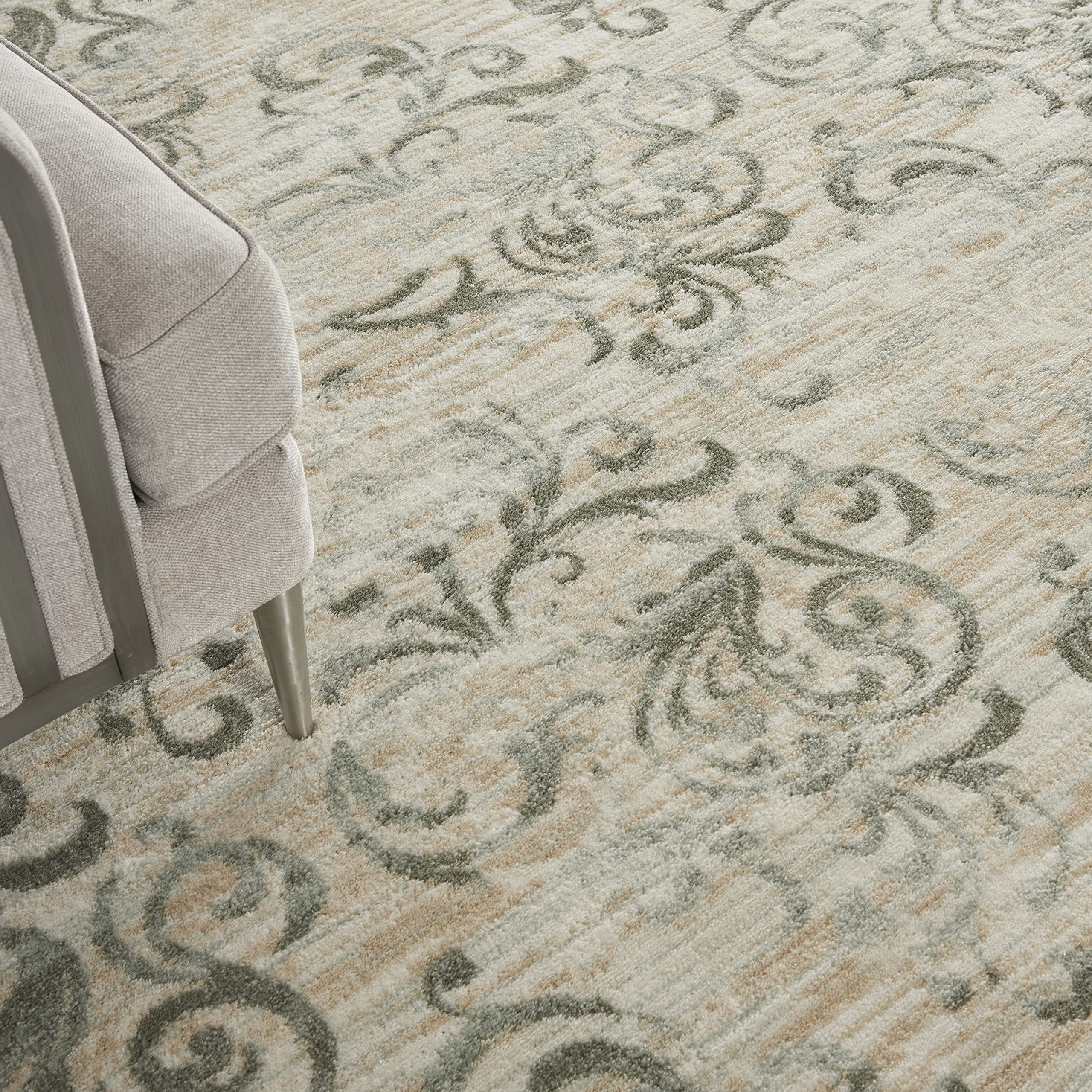 Nourison Euphoria Farmhouse & Country Bone 9' x 12' Area Rug - Easy Cleaning, Non-Shedding, Soft & Durable - Perfect for Bedroom, Living Room, Dining Room & Kitchen Decor (9x12) - Cozy Farmhouse Style for Family Gatherings & Relaxation
