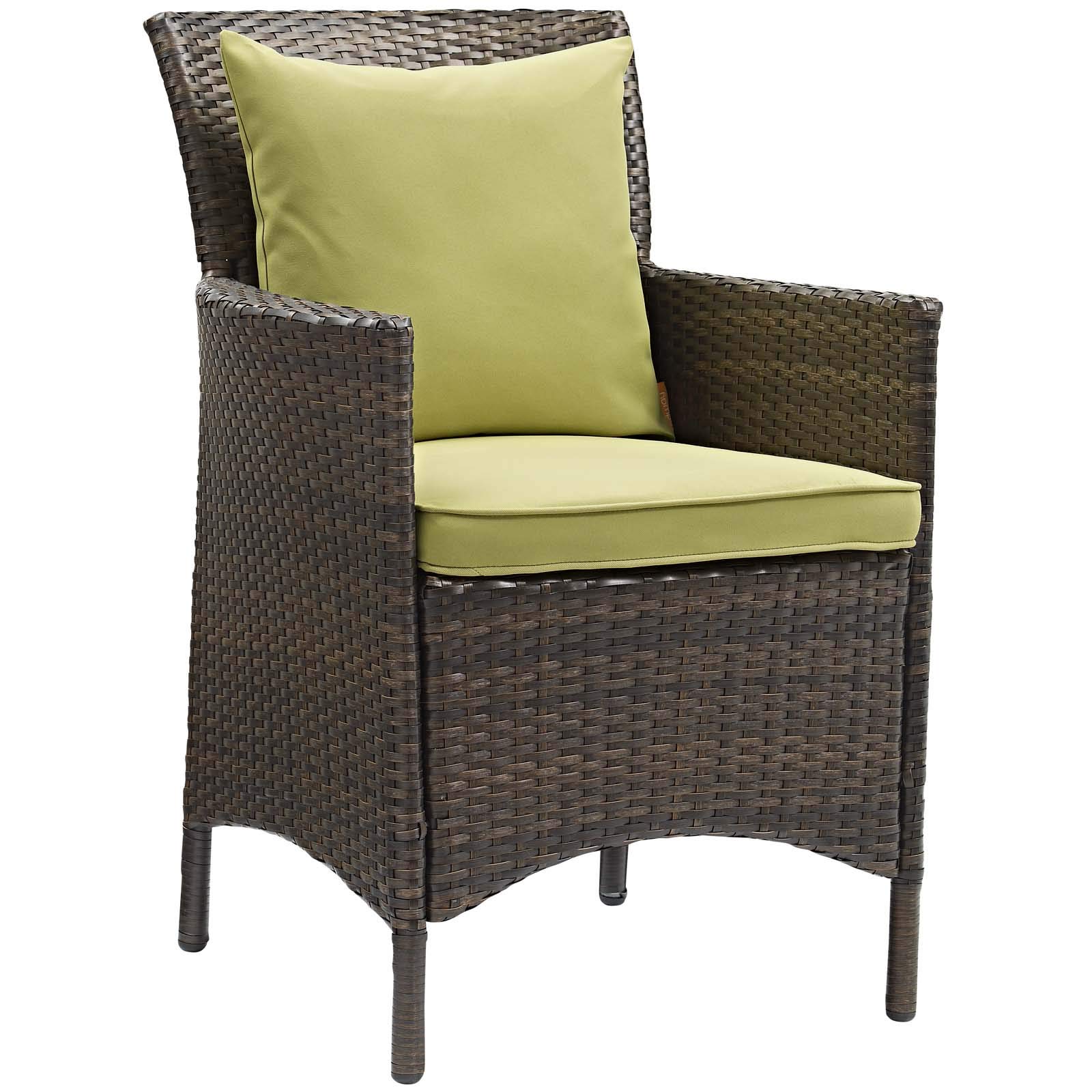 Modway EEI-3892-BRN-PER-SET 5-Piece Brown Peridot Outdoor Dining Set - Patio Furniture for Garden, Backyard, Poolside & Restaurant Use