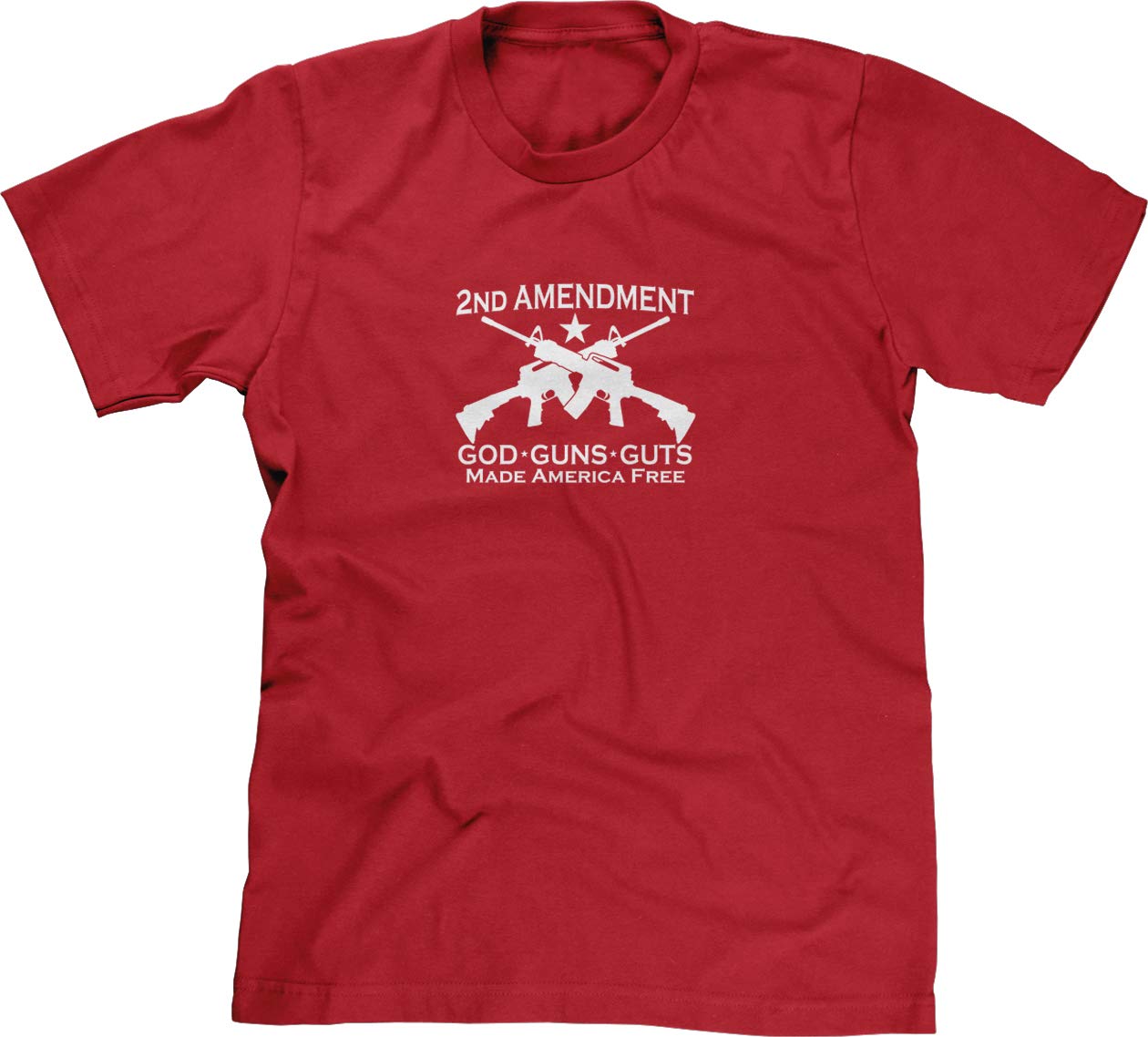 Blittzen God Guns Guts Made America Free Men's T-Shirt - Patriotic American Flag Graphic Tee for Casual Wear & Fourth of July Celebrations
