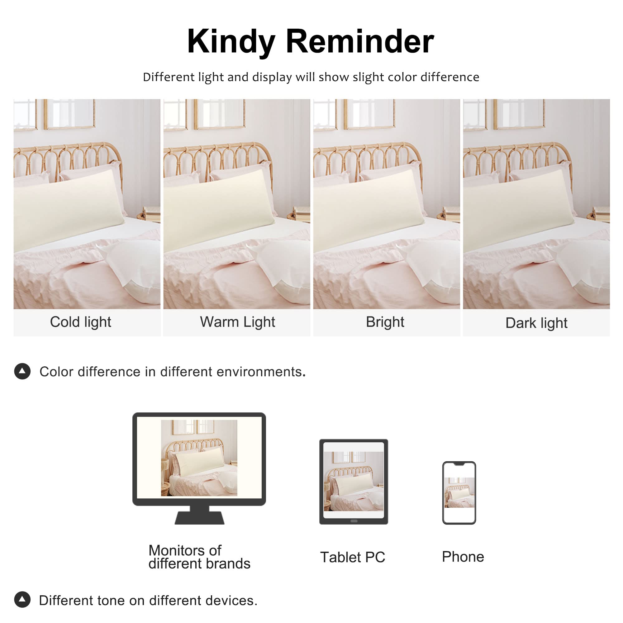 Uxcell Microfiber Body Pillow Case 20x60 Inches - Soft 90 GSM Polyester Replacement Cover in Tan - Perfect for Pregnancy Support, Back Pain Relief & Comfortable Sleeping